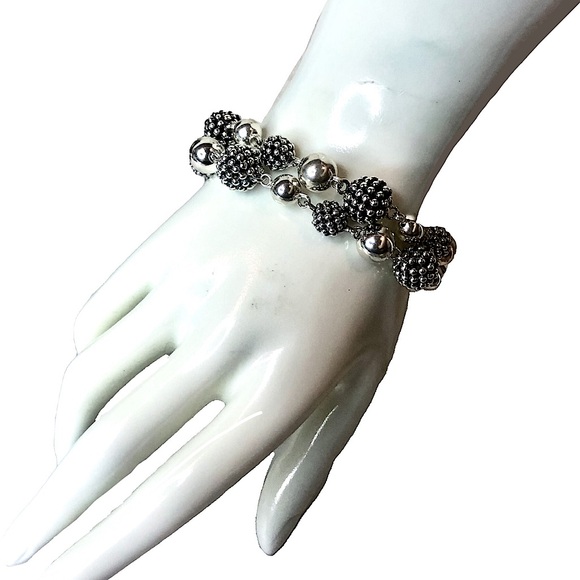 MICHAEL DAWKINS Starry Night Sterling Silver and Pearl Bracelet Toggle Bracelet - Picture 1 of 17